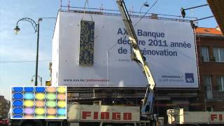 AXA Bank creates giant QR code from thousands of paint pots