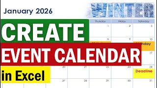 How to Make an Event Calendar in Excel | How To Make Calendar in Excel 2025 | Excel Event Calendar
