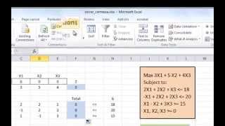 Solving Linear Programming Problems Using Microsoft Excel (Old Version)