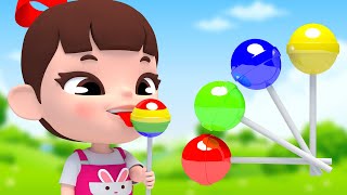 4 Colors Lollipop! Rain Rain Go Away Funny Nursery Rhymes English song | Super Lime