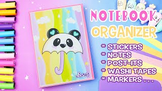 NOTEBOOK Folder ORGANIZER of Stickers Post-its Mini notebook markers washi tapes | aPasos Crafts DIY