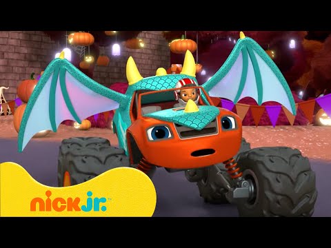 Dragon Blaze Goes On A Great Halloween Race рџћѓ Blaze And The Monster