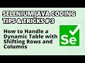Selenium Java Coding Tips & Tricks #3 | Handle a Dynamic Table with Changing Rows and Columns