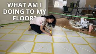 I PAINTED MY FLOOR!!! // DIY faux marble checkerboard tile