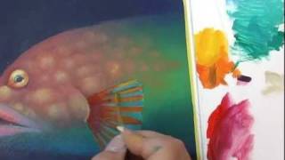 Acrylic Painting Techniques - How to paint a Tropical Fish in Acrylic