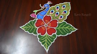 7 Dots Bird Rangoli Designs Creative Kolam