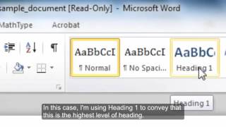 Accessible Word Documents: Heading Structure