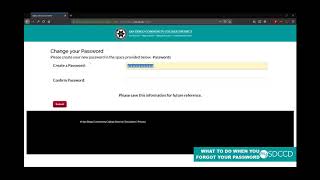 mySDCCD - Forgot your password/Change Password