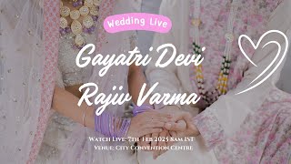 Gayatri Devi \u0026 Rajiv Varma Wedding Live Streaming