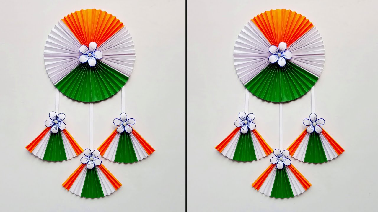 Tricolor Wallhanging Craft // Independence Day Wall Decoration Idea ...