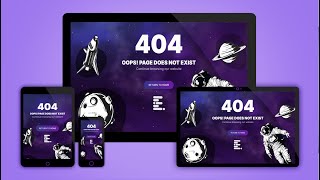 Responsive 404 Page Design Using HTML CSS And JavaScript