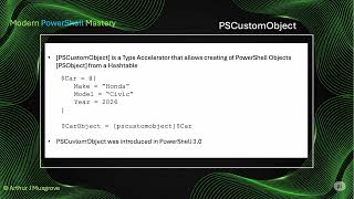 PowerShell PSCustomObject Primer