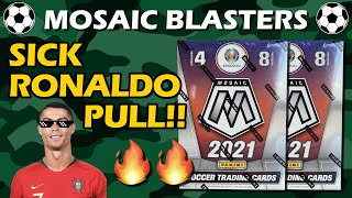 SICK RONALDO PULL!! 2021 Panini Mosaic Soccer Euro 2020 2x Retail Blaster Review