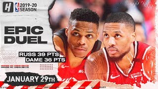 Russell Westbrook vs Damian Lillard EPIC Duel Highlights | Rockets vs Blazers | January 29, 2020
