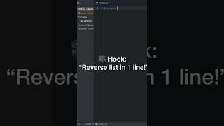 Python Interview Trick: Reverse a List in 1 Line #shorts #coding #pythontutorial #pythontricks