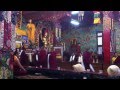 Buddhist Monks Chanting at Tharlam Monastery in Boudhanath, Kathmandu, Nepal