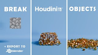 How to BREAK OBJECTS in HOUDINI !? (+ EXPORT Alembic  to BLENDER)