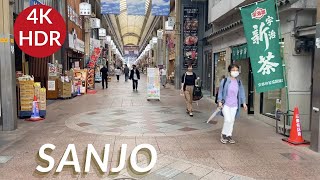 4K walk kyoto [Sanjo-Dori] Trip travel west on Sanjo-dori to Karasuma-dori Video hdr 60fps Japan