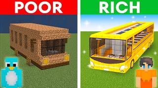 POOR vs RICH: BUS HOUSE Build Challenge in Minecraft