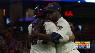 MIA@ATL: Vizcaino gets Braves out of trouble for save