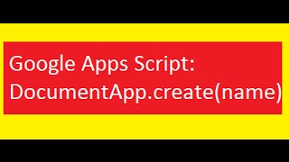 Google Apps Script - Create a Google Doc