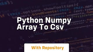 python numpy array to csv