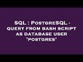 SQL : PostgreSQL - query from bash script as database user 'postgres'