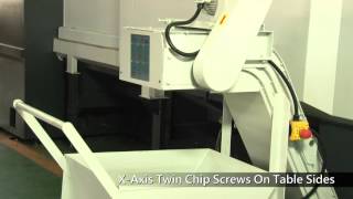 Agma Double Column-X Axis Twin Chip Screw On Table Sides with Chip Conveyor