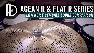 Agean R \u0026 Flat R low noise cymbals sound comparison with drum-tec Jam NG e-drums