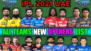 IPL 2021 | All Teams New Openers List | CSK 2021 | IPL 2021 RCB Team | IPL 2021 News Today
