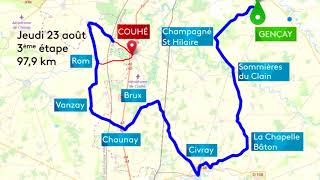 Découvrez le tracé de la 3e étape du TPC2018 entre Gençay et Couhé (Vienne)