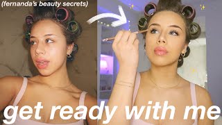 GET READY WITH ME *like we’re on FaceTime* 🎀 makeup routine, hair roller tutorial, + beauty  secrets