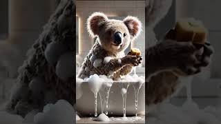 Adorable Koala Enjoying a Luxurious Bubble Bath – Ultra Realistic Scene