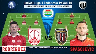 PREDIKSI SUSUNAN PEMAIN 🔴 Persis Solo vs Bali United 🔥 JADWAL LIGA 1 INDONESIA PEKAN 10