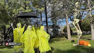 Spooky skeleton display turning heads in Stillwater