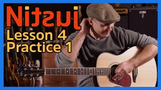 Nitsuj Learning Guitar. Lesson 4 Practice 1 Justin Guitar Beginner Course 2020