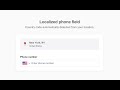Location-based React phone number input component
