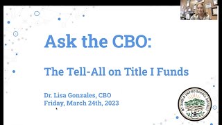 Ask the CBO - The "Tell All" on Title I Funds