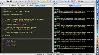 PHY667 - Basic PYTHON - Task 03 - Using 'for' and 'if' : Coin Tossing Experiment