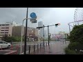 【4k🇯🇵】yokohama rain walking in minato mirai in a sudden thunderstorm