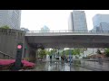 【4k🇯🇵】yokohama rain walking in minato mirai in a sudden thunderstorm