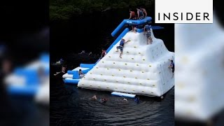 The Glacier Extreme slide and climbing wall is epic