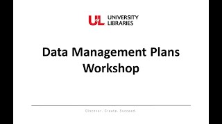 Data Management Plans Workshop