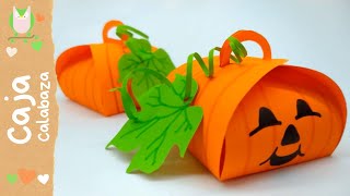 CAJA de PAPEL en forma de CALABAZA  Manualidades /  Acción de Gracias / Halloween