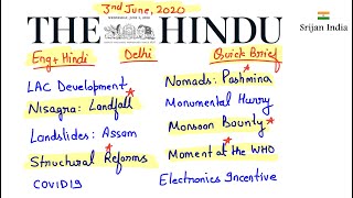 3rd June, 2020 | Newspaper Brief | The Hindu | Srijan India