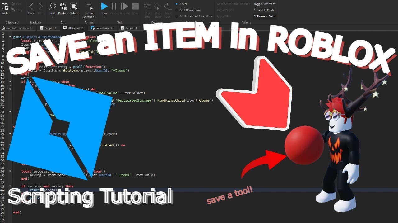 How To Save An Item In Roblox Roblox Scripting Tutorial Youtube