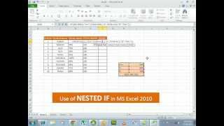 STEP BY STEP EXCEL 2010 NESTED IF FUNCTION