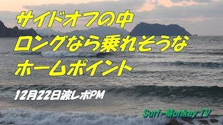 山口萩サーフィン12月22日夕方ロングなら乗れそうなホームポイント ~サーフモンキーTV