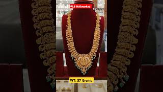 Beautiful gold long haram 57 grams only 22karat hallmarked. Gold haram designs