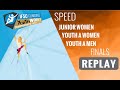 IFSC Youth World Championships Arco 2019 || Women's Speed final J & YA, Men's Speed final YA